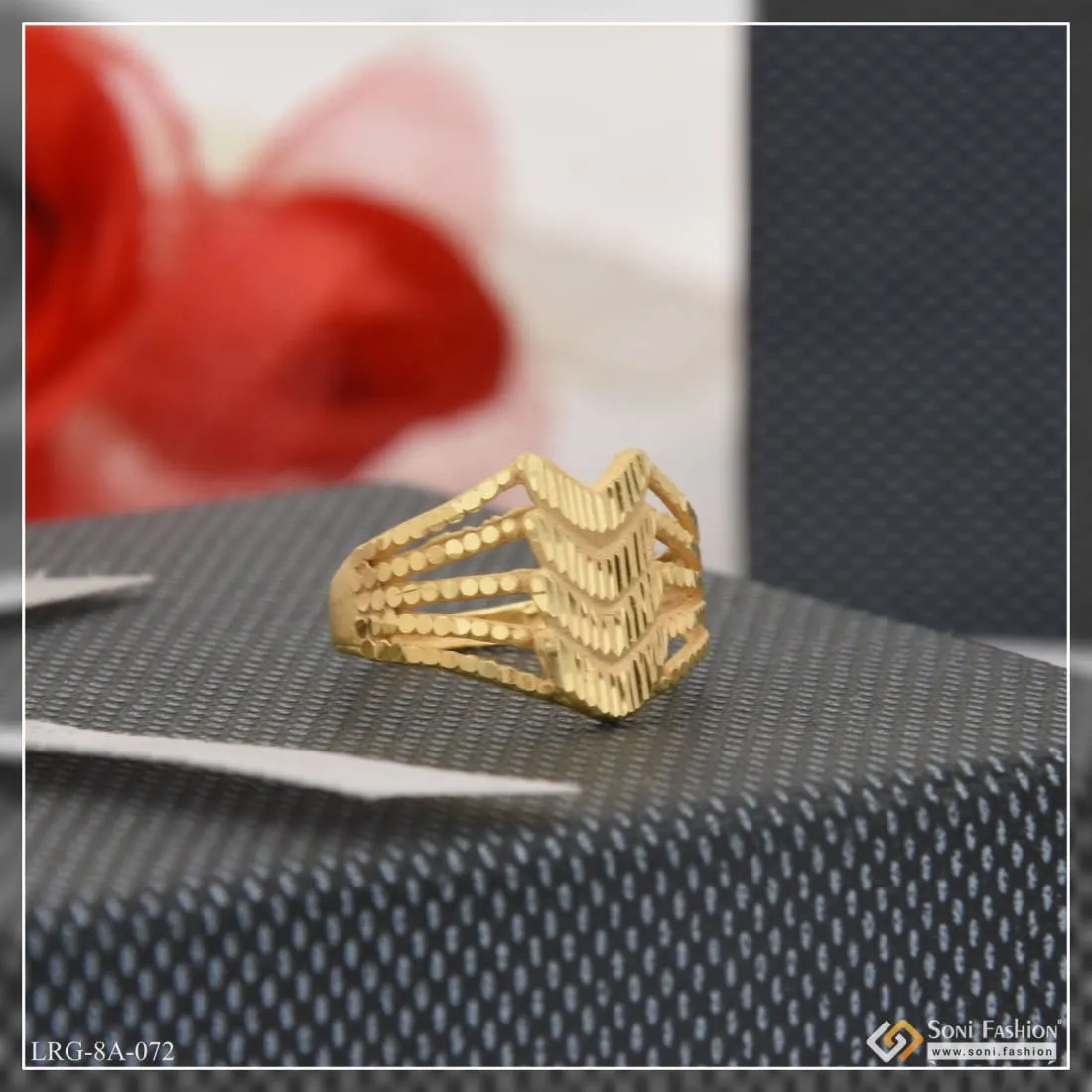 1 Gram Gold Plated Chic Design Eye-catching Design Ring For Ladies - Style Lrg-072