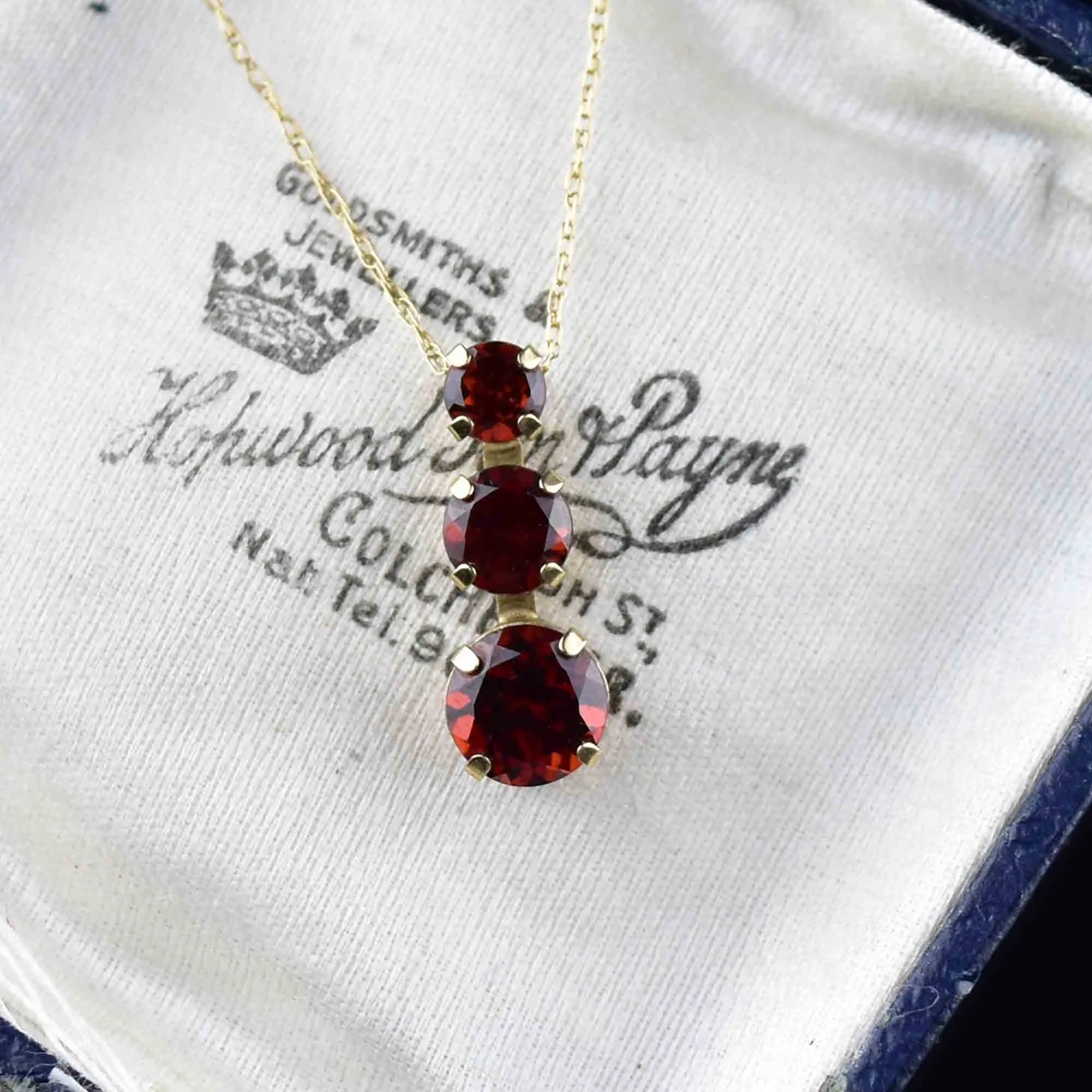 10K Gold Garnet Journey Pendant Necklace