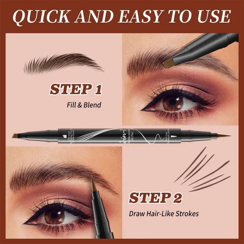 2-In-1 Waterproof Long-Lasting Eyebrow Pen