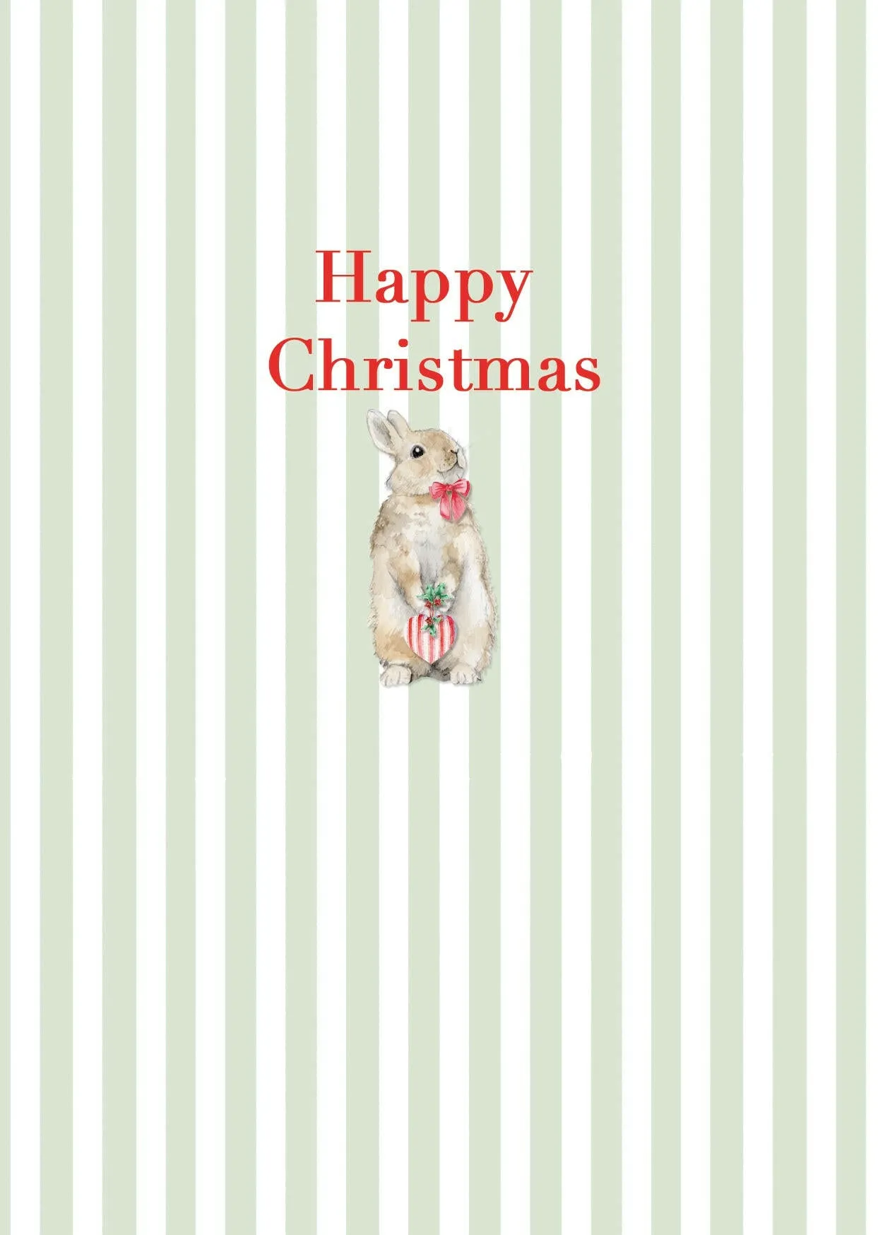 A6 Greeting Card with Ceramic Keepsake -Christmas Bunny