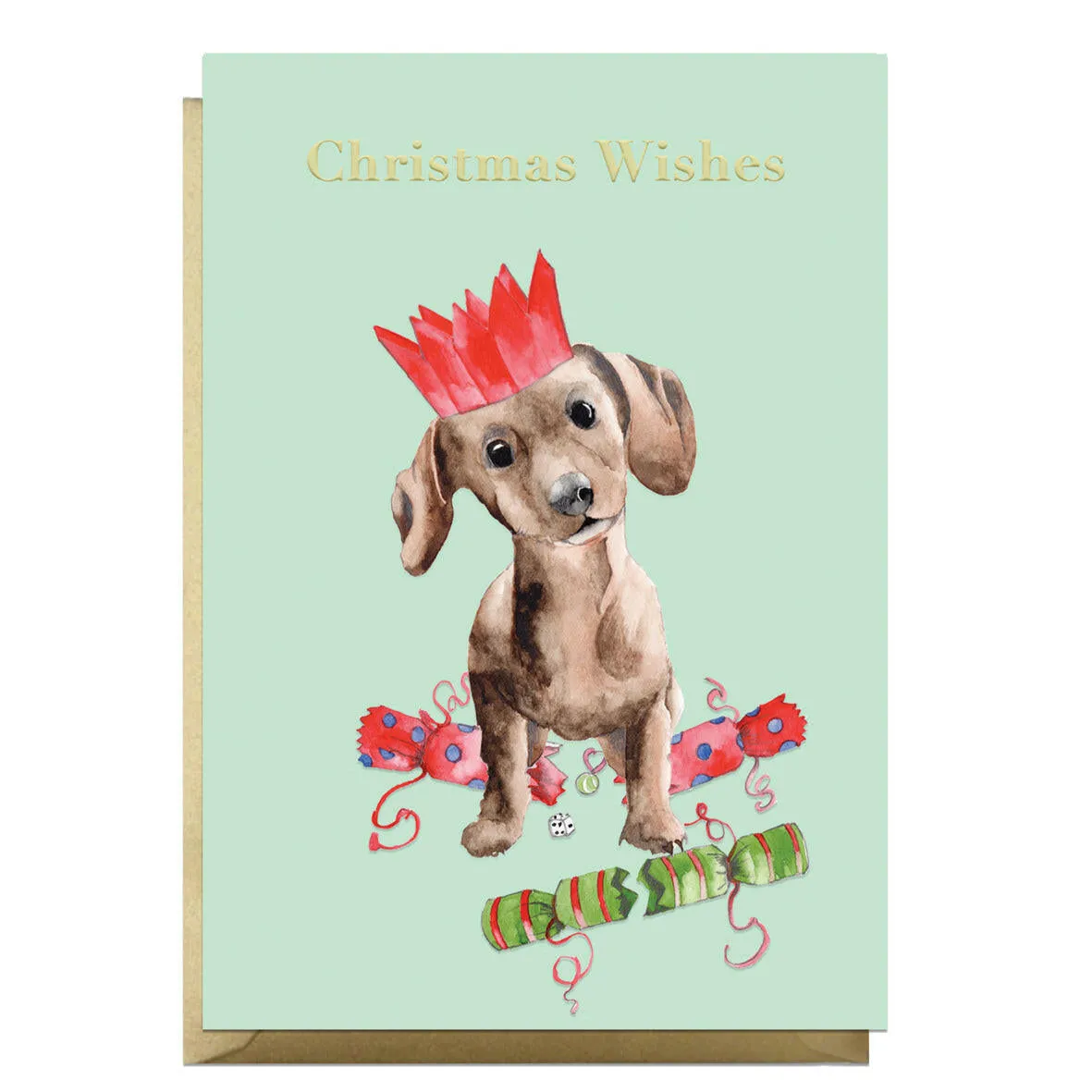 Animal Collection A6 Foiled Greeting Card Christmas Dog