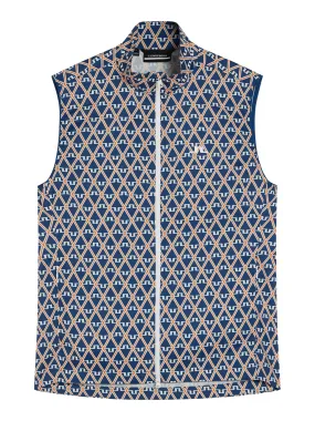 Ash Light Packable Vest Print / Estate Blue Diamond