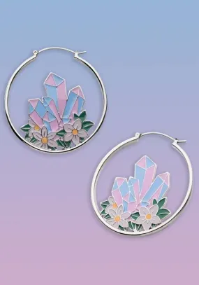 Aura Quartz Daisies | PLUG HOOP EARRINGS