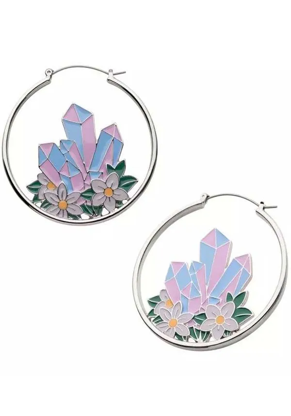 Aura Quartz Daisies | PLUG HOOP EARRINGS