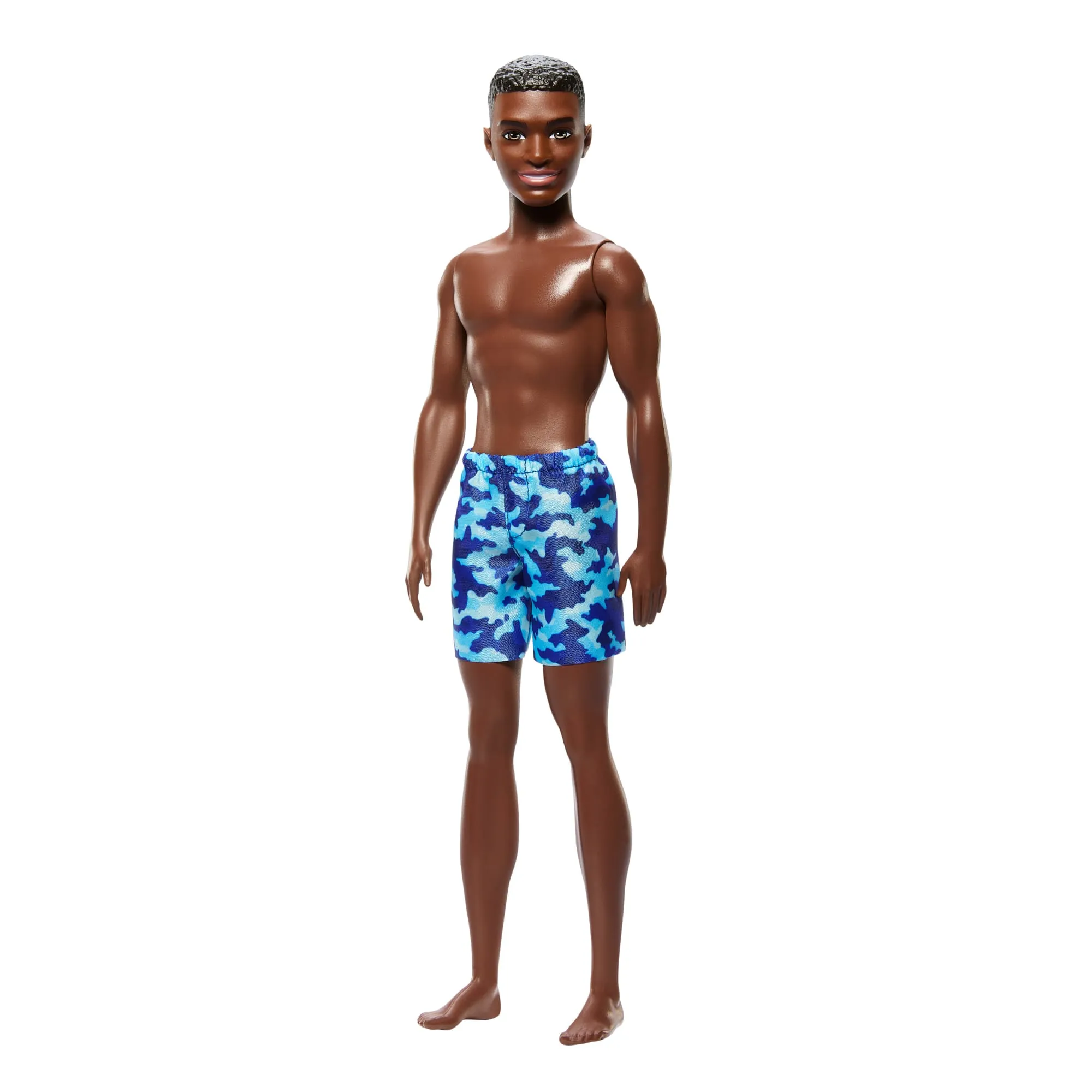 Barbie Beach Ken Doll with Dark Brown Hair & Blue Swimsuit