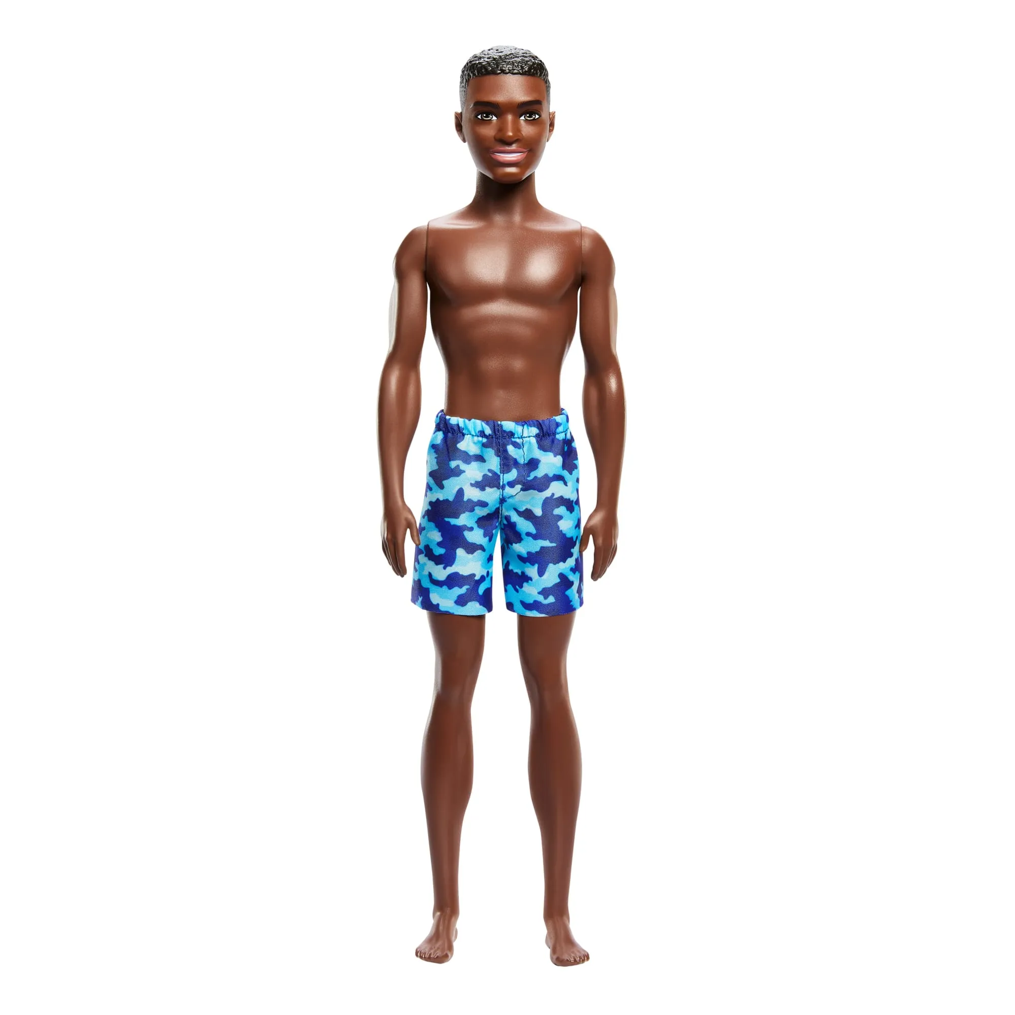 Barbie Beach Ken Doll with Dark Brown Hair & Blue Swimsuit