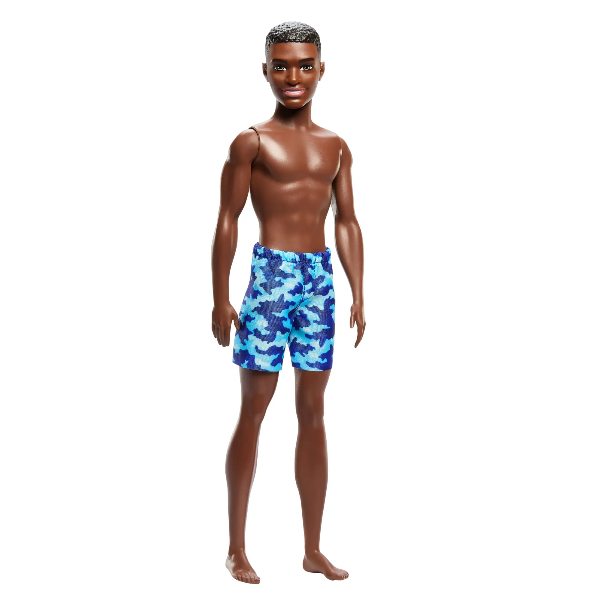 Barbie Beach Ken Doll with Dark Brown Hair & Blue Swimsuit