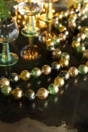 Black, Green & Gold Bauble Garland