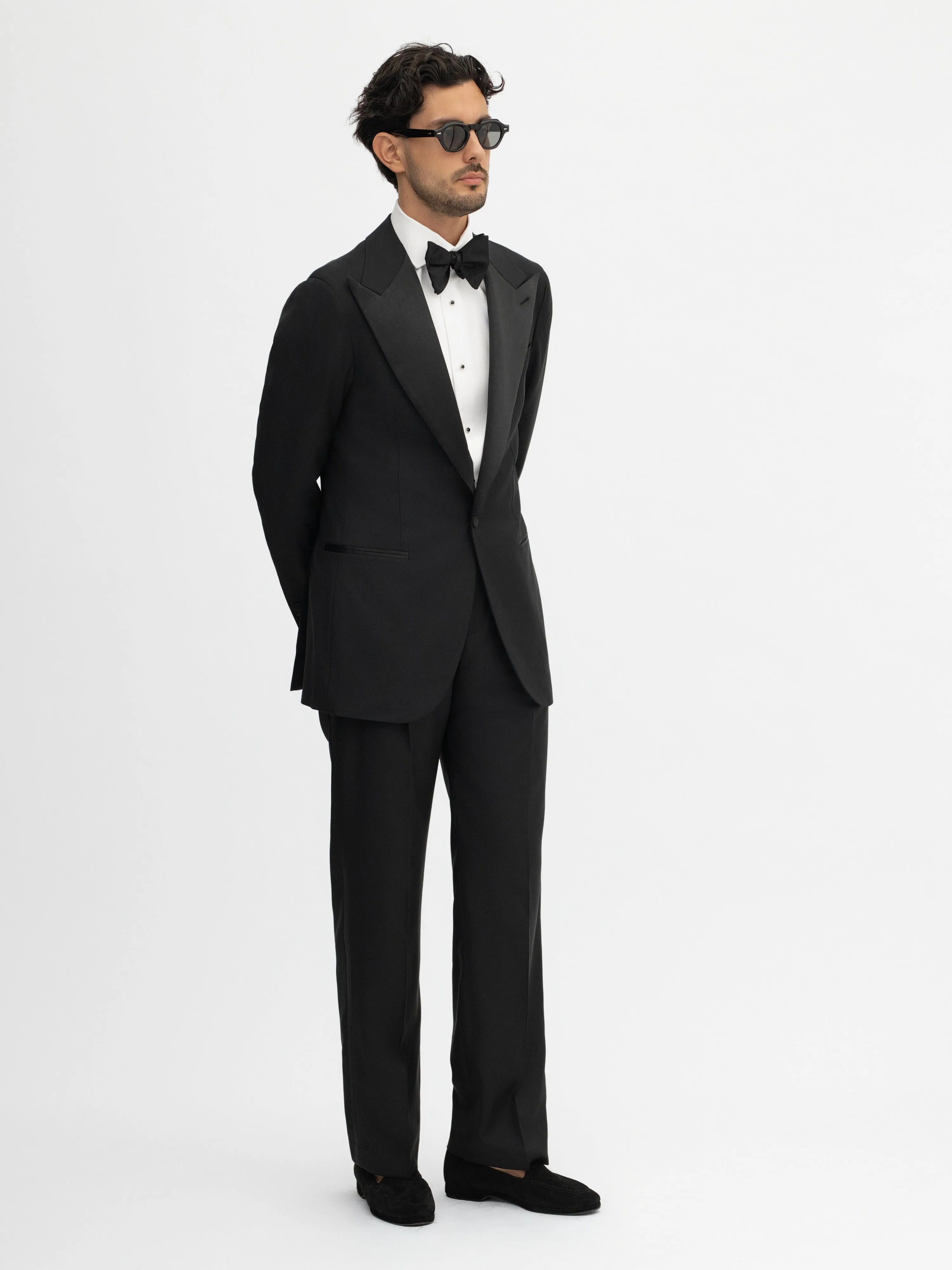 Black S130 Wool Tuxedo Jacket (SB)