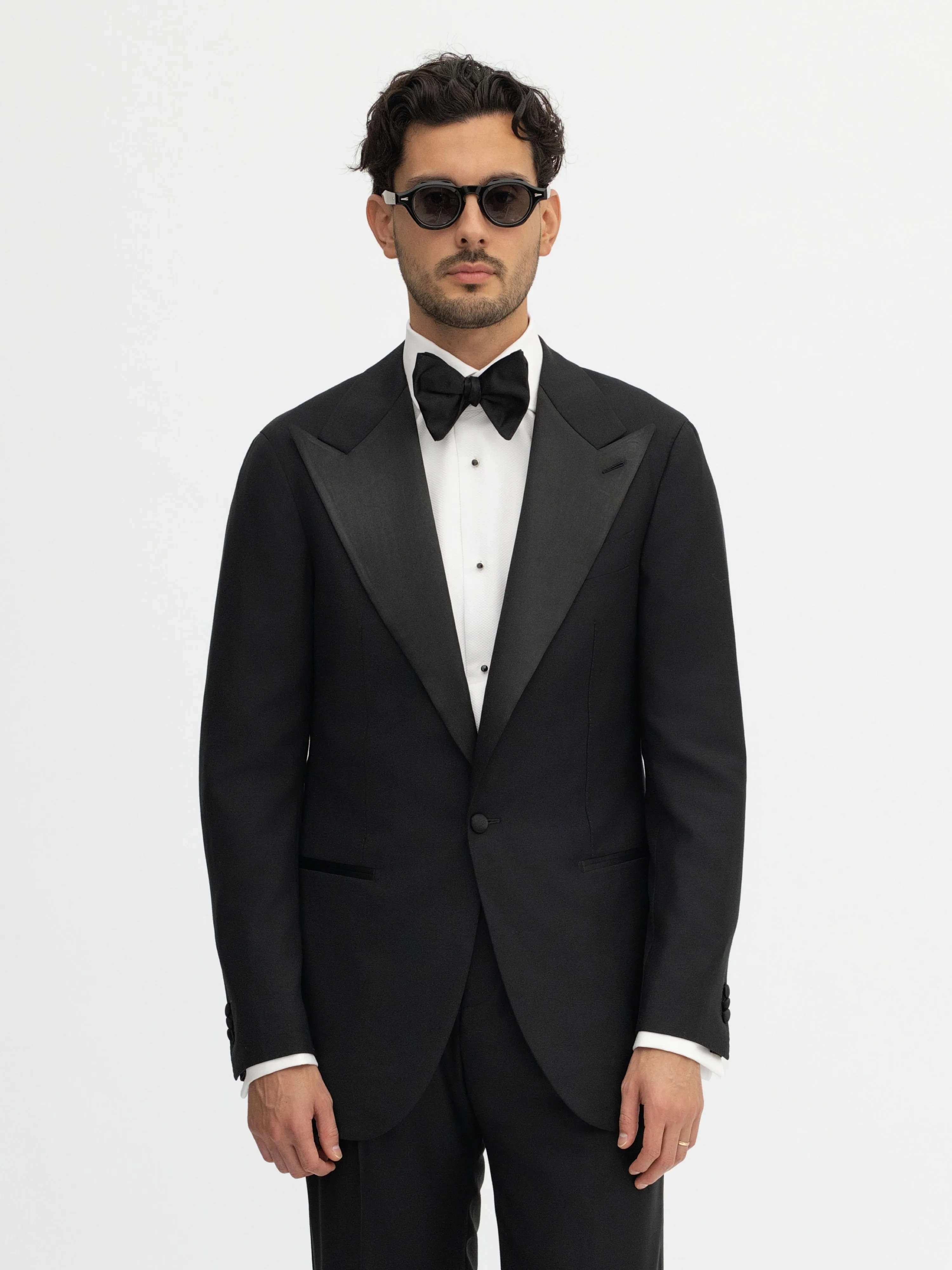 Black S130 Wool Tuxedo Jacket (SB)