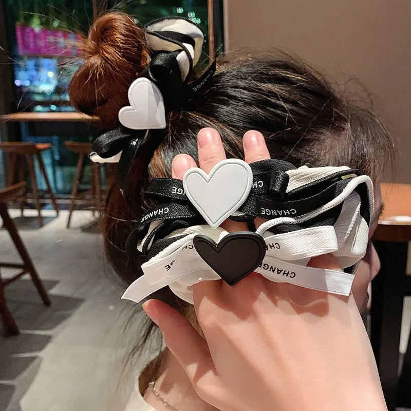 Bow knot peach heart hair rope  PL52302