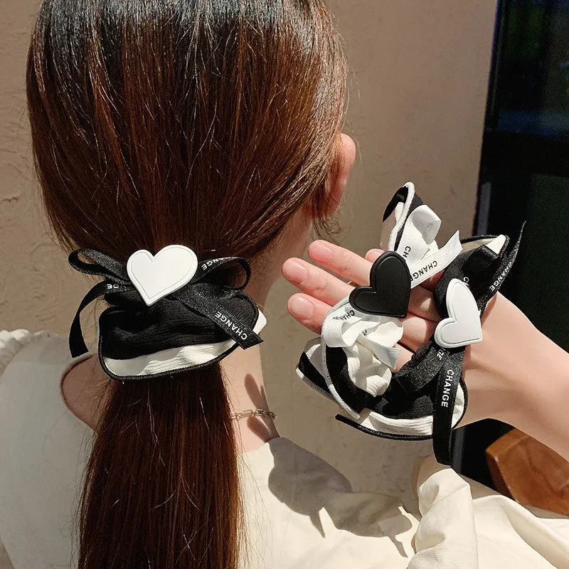 Bow knot peach heart hair rope  PL52302