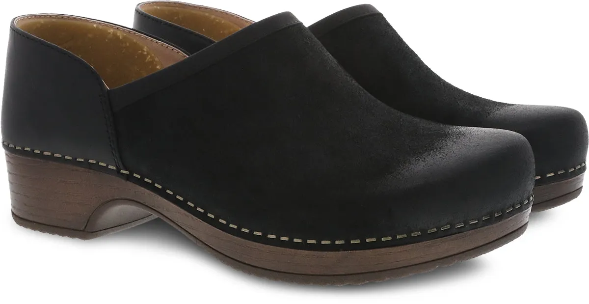 Brenna Black Burnished Suede