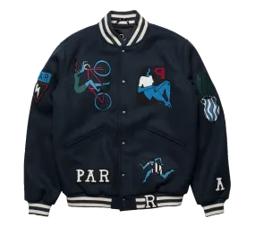 by Parra Run & Sit Bike Varsity Jacket