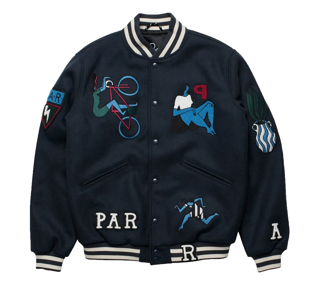 by Parra Run & Sit Bike Varsity Jacket