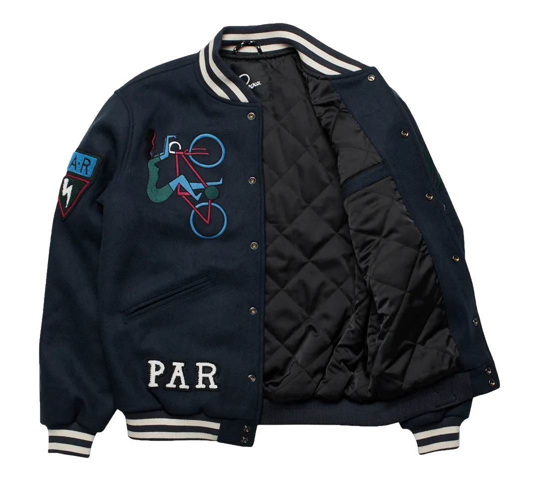 by Parra Run & Sit Bike Varsity Jacket