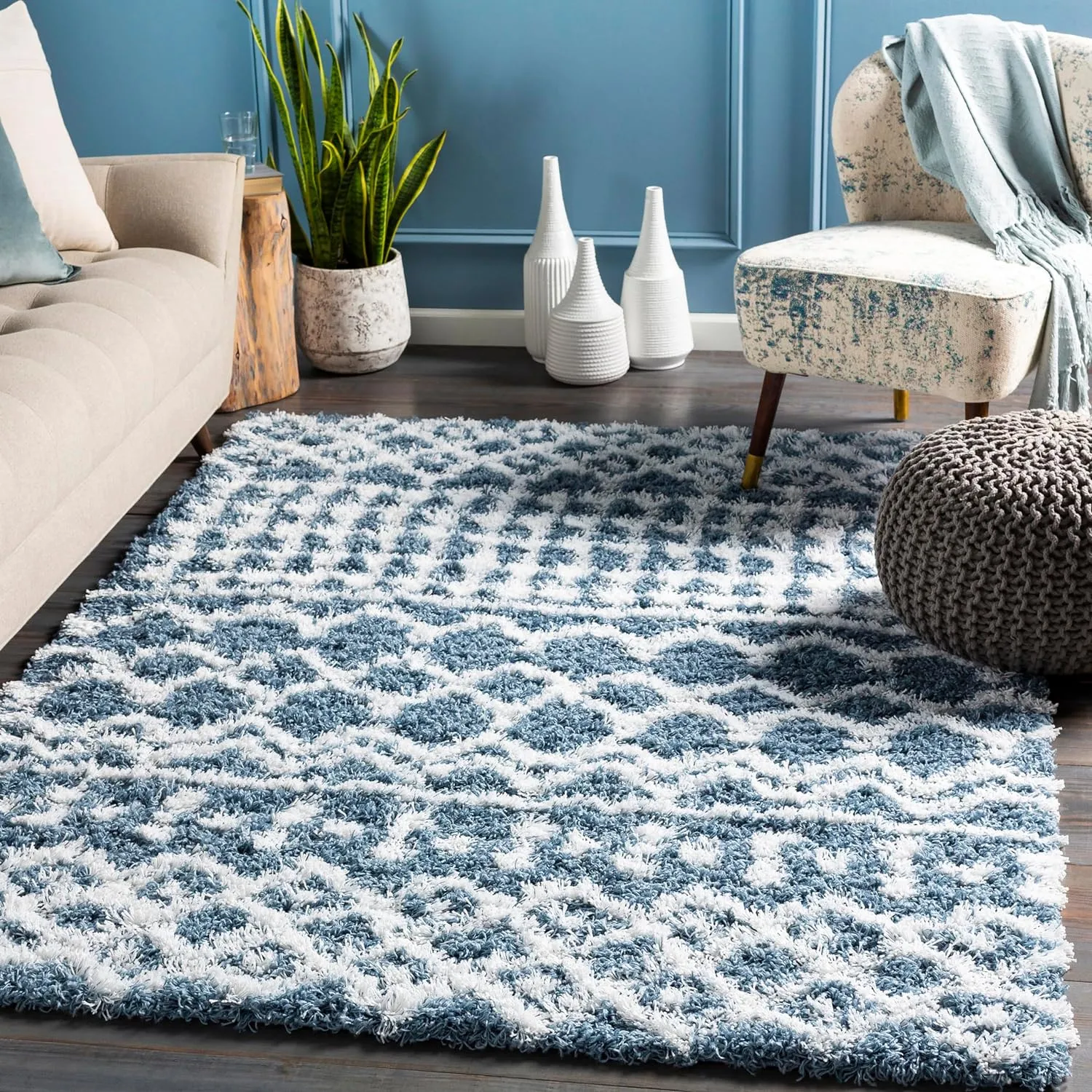 Carter Shag Area Rug Carpet for Living Room Bedroom or Kitchen