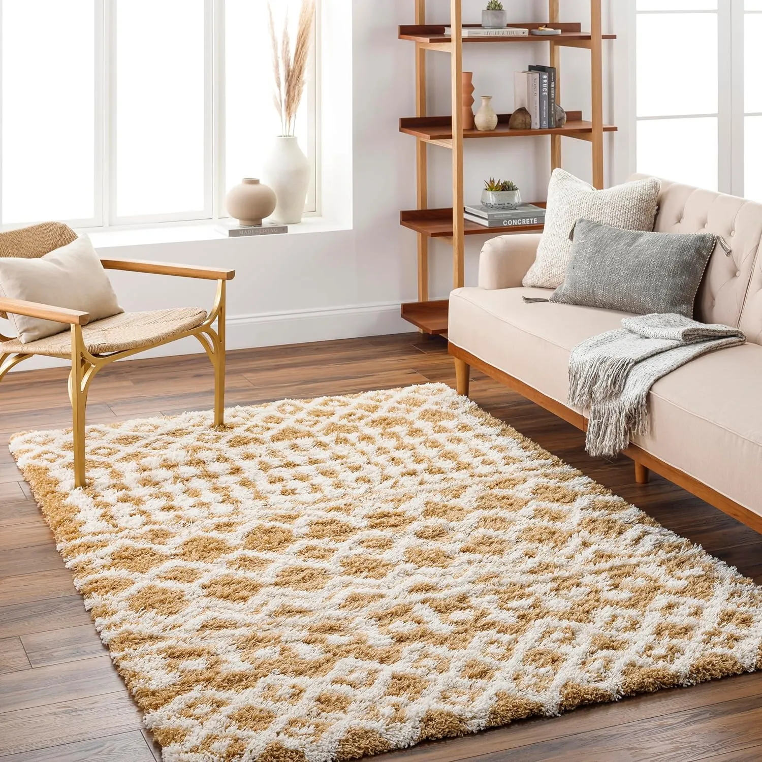 Carter Shag Area Rug Carpet for Living Room Bedroom or Kitchen