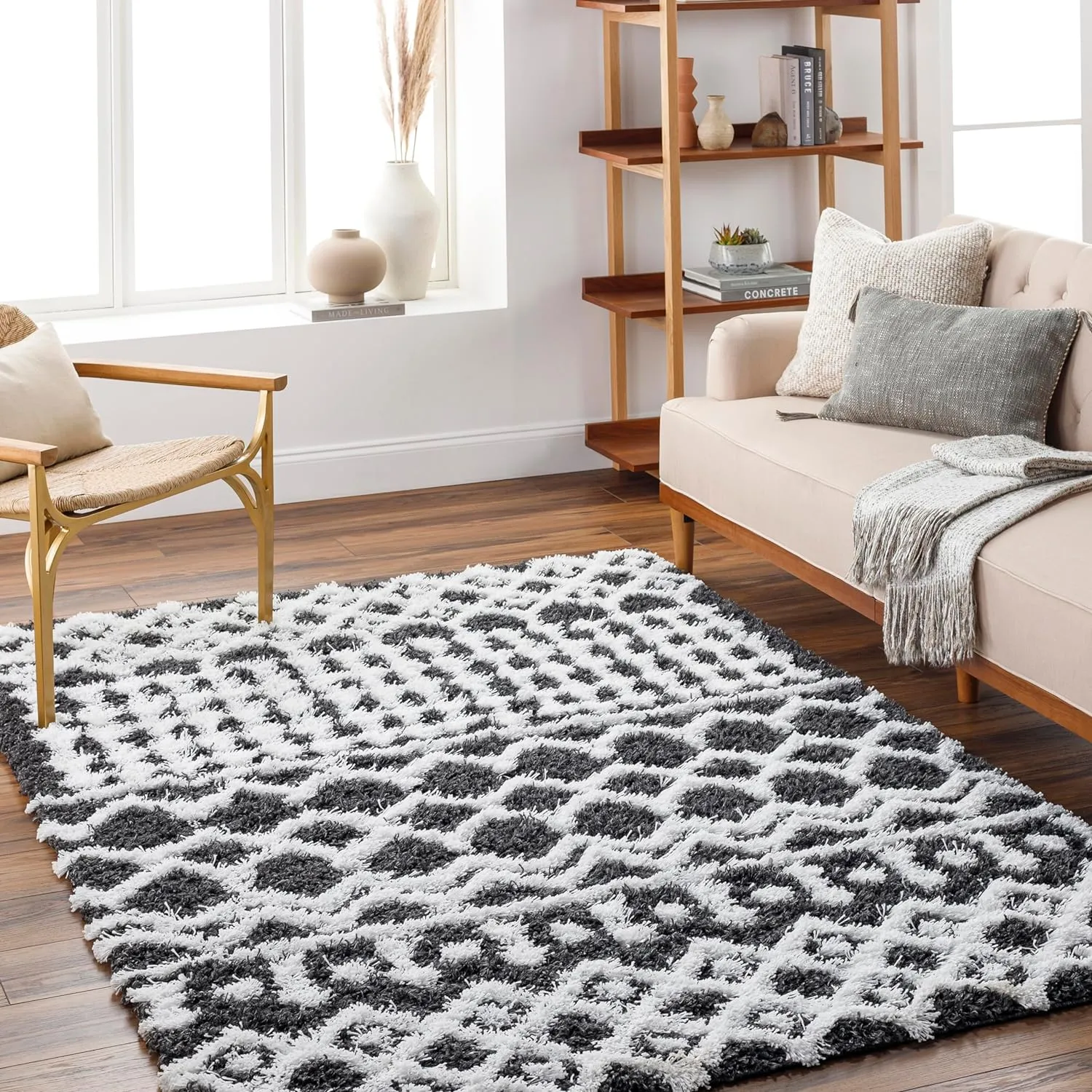 Carter Shag Area Rug Carpet for Living Room Bedroom or Kitchen