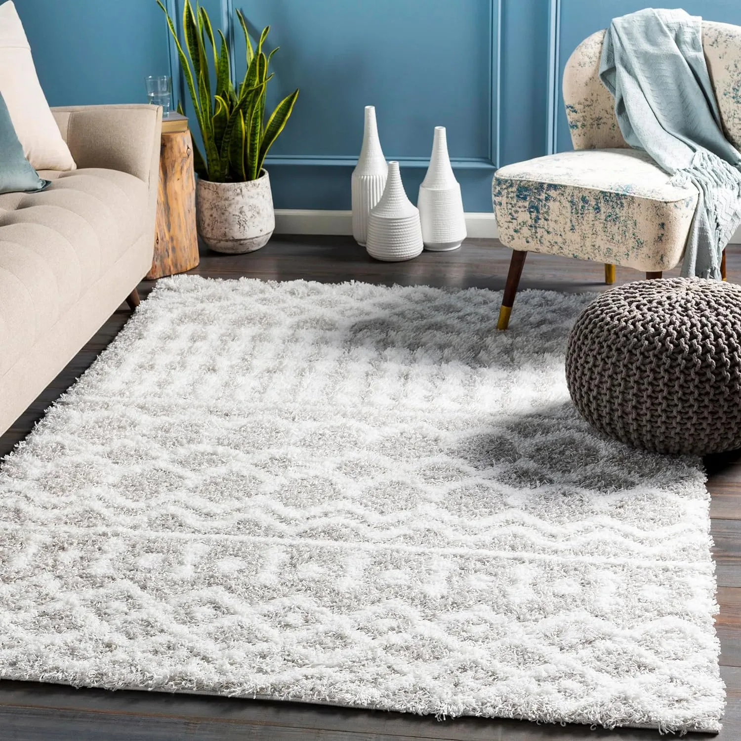 Carter Shag Area Rug Carpet for Living Room Bedroom or Kitchen