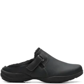 Clarks Women's Roseville Clog Leather Black 26162034