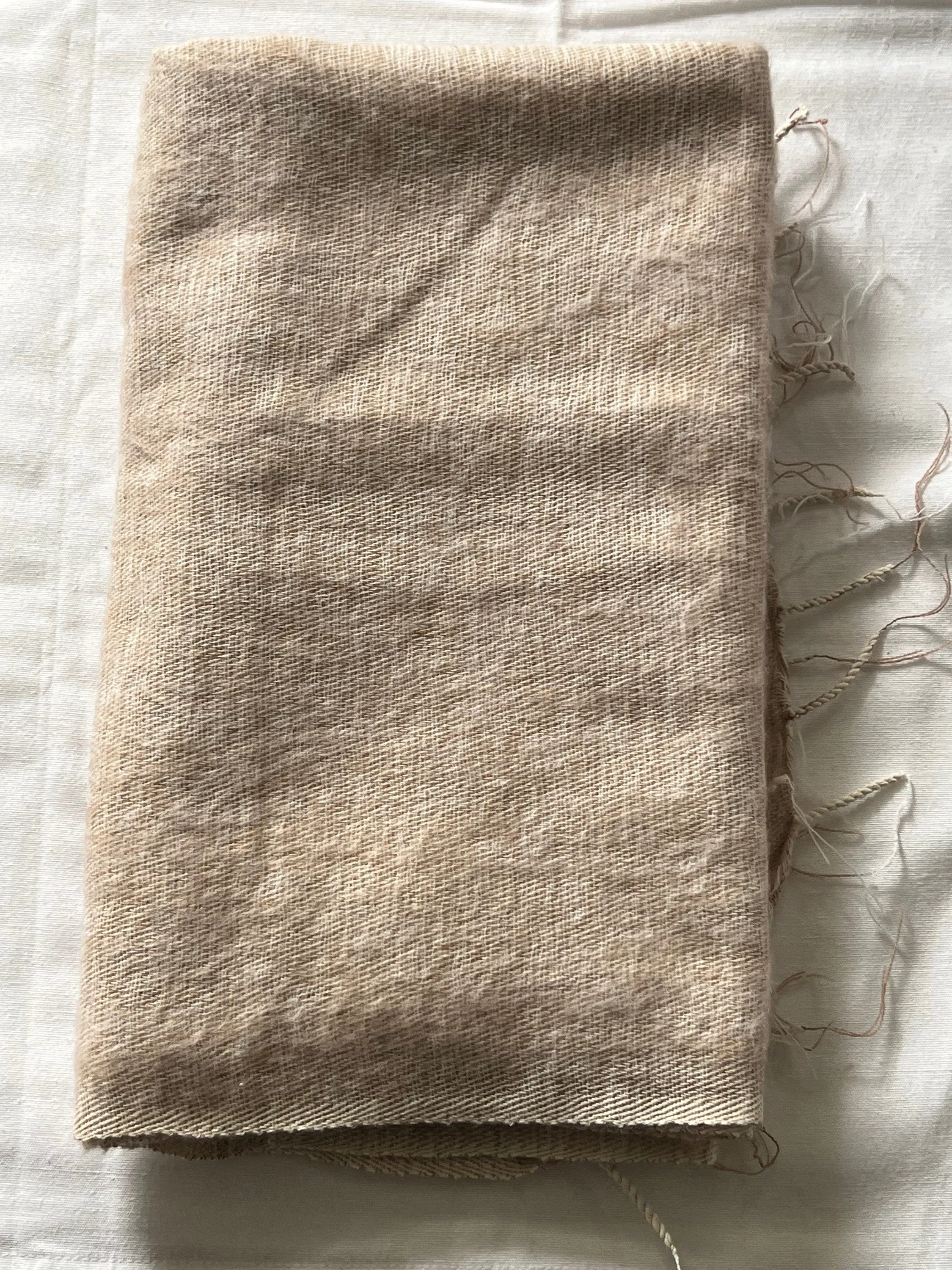 Cream/Beige Himalayan Yak wool Scarf, Shawl, Soft and warm Yoga Throw, Oversize scarf, Hand-Loomed Nepal, Unique handmade gift