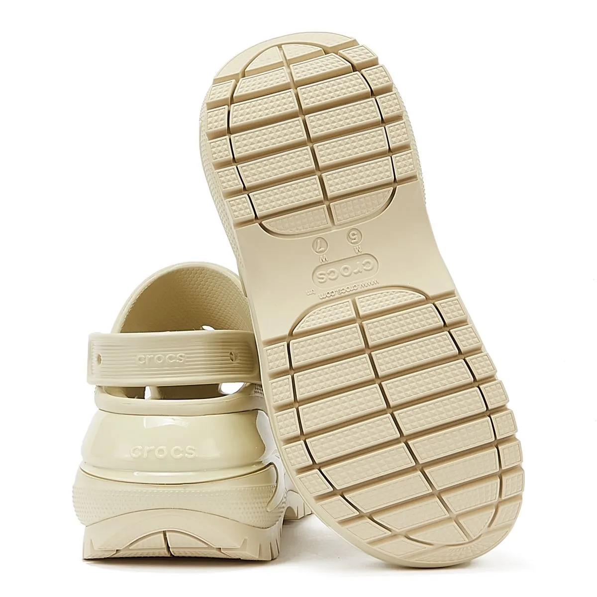 Crocs Classic Mega Crush Clog Bone Women's Beige Sandals