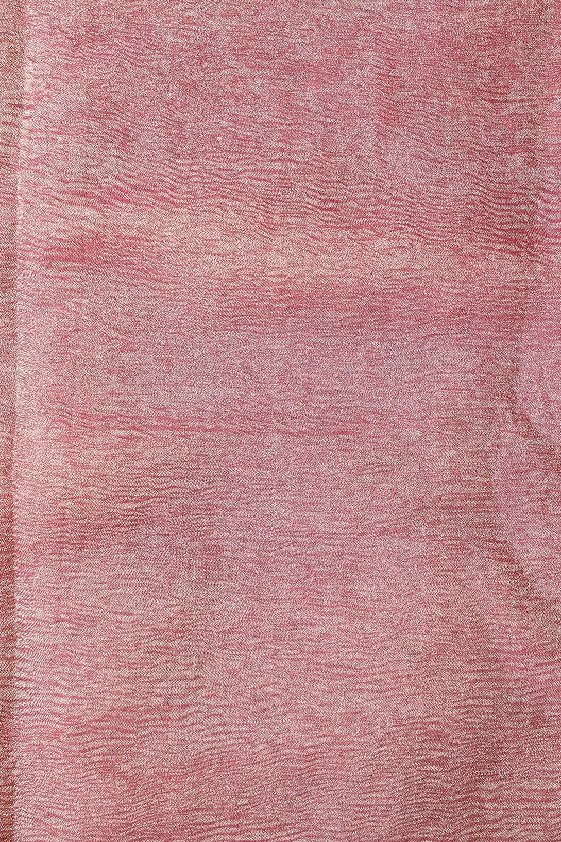 Dark Pink Banarasi Zari Crush Tissue Fabric