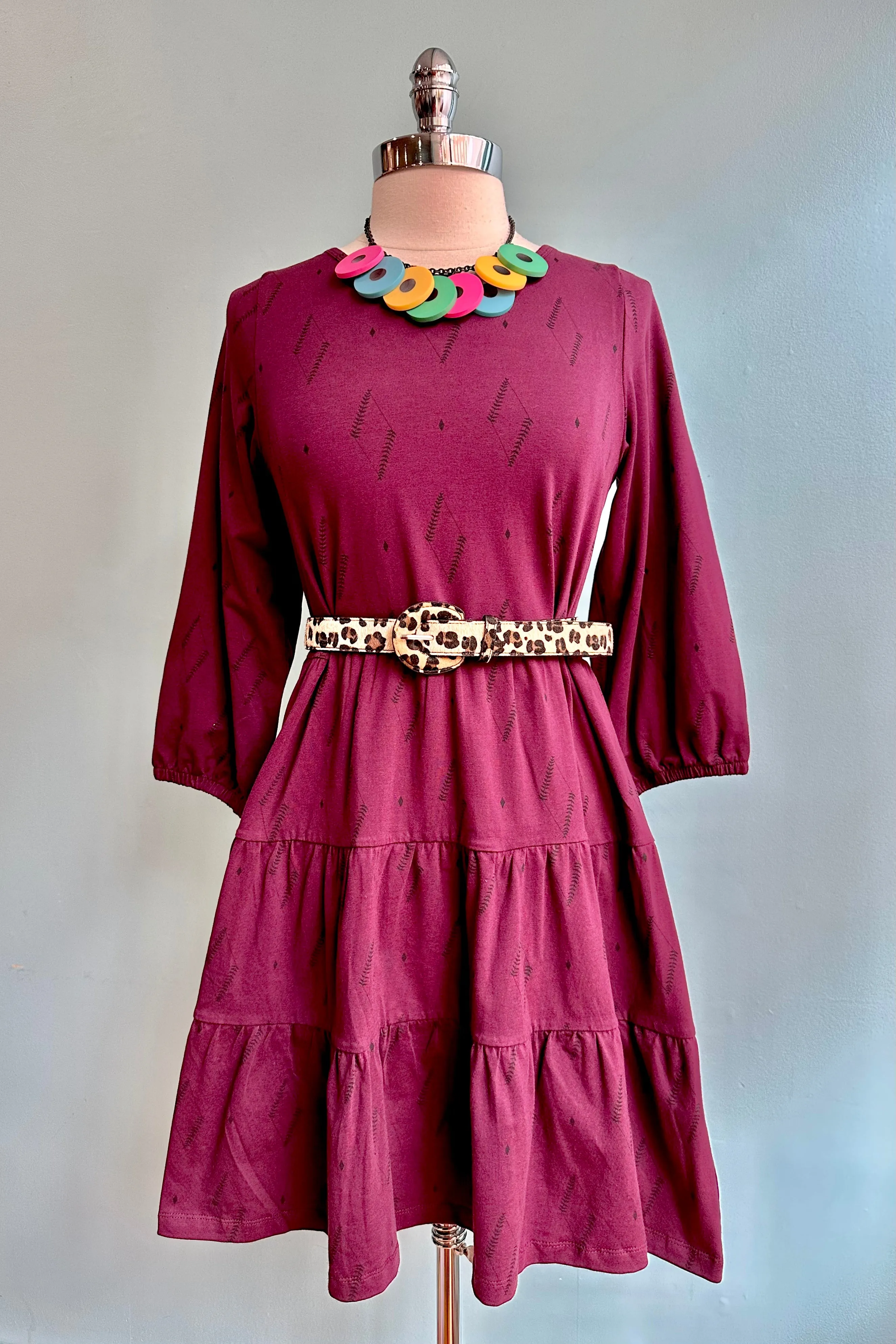 Dark Purple Diamond Vine Bellini Dress by Mata Traders