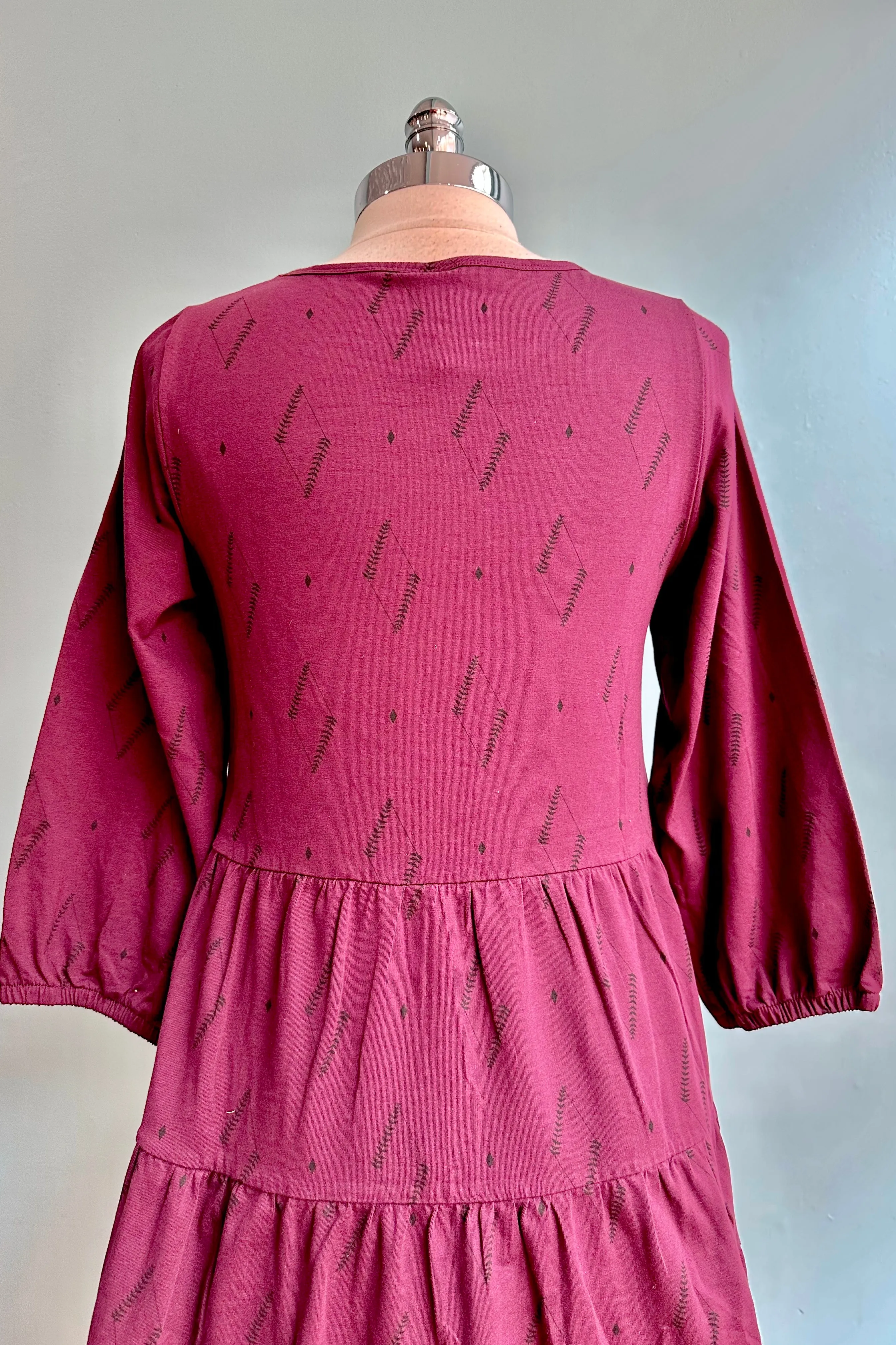 Dark Purple Diamond Vine Bellini Dress by Mata Traders