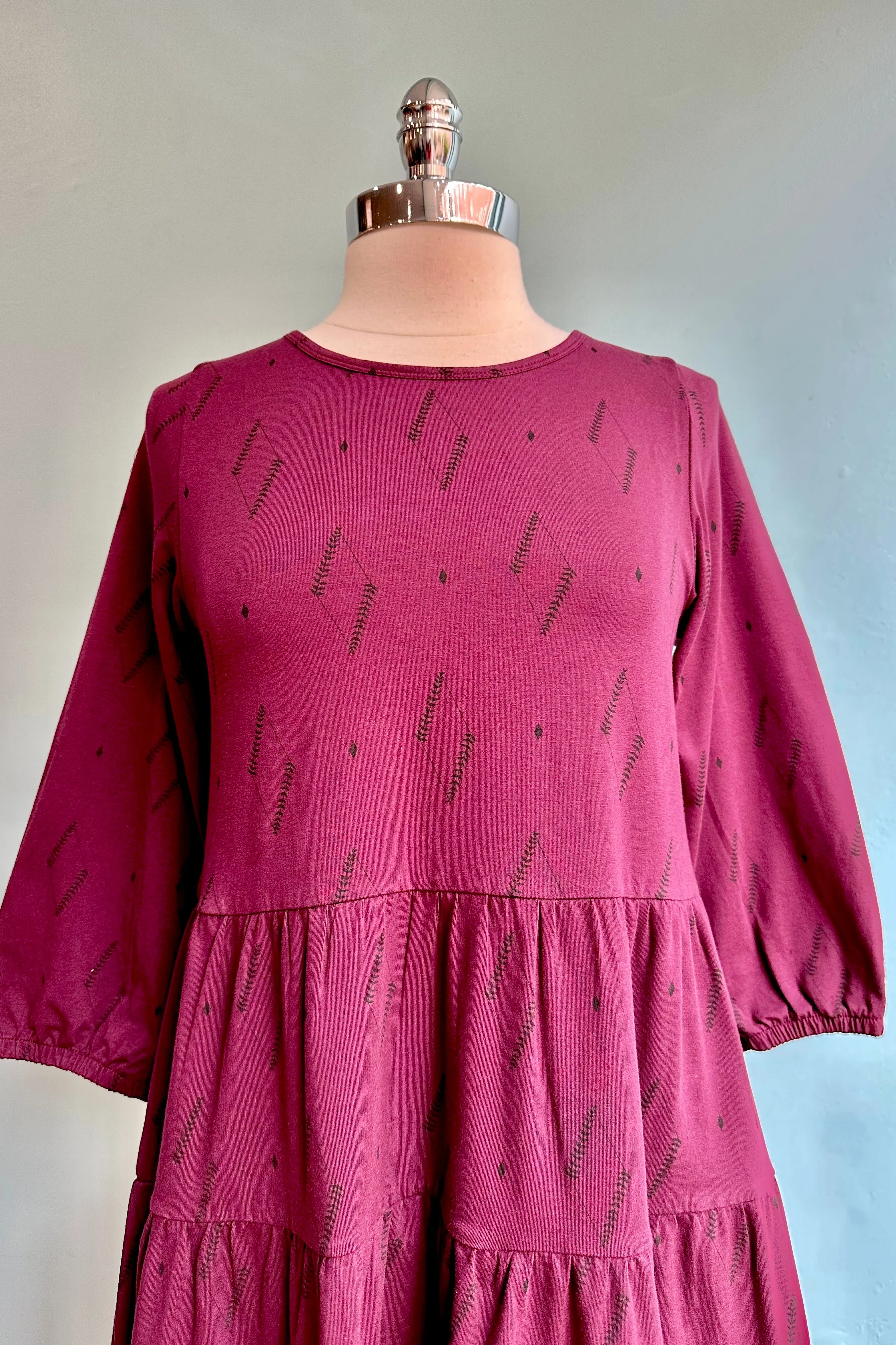 Dark Purple Diamond Vine Bellini Dress by Mata Traders