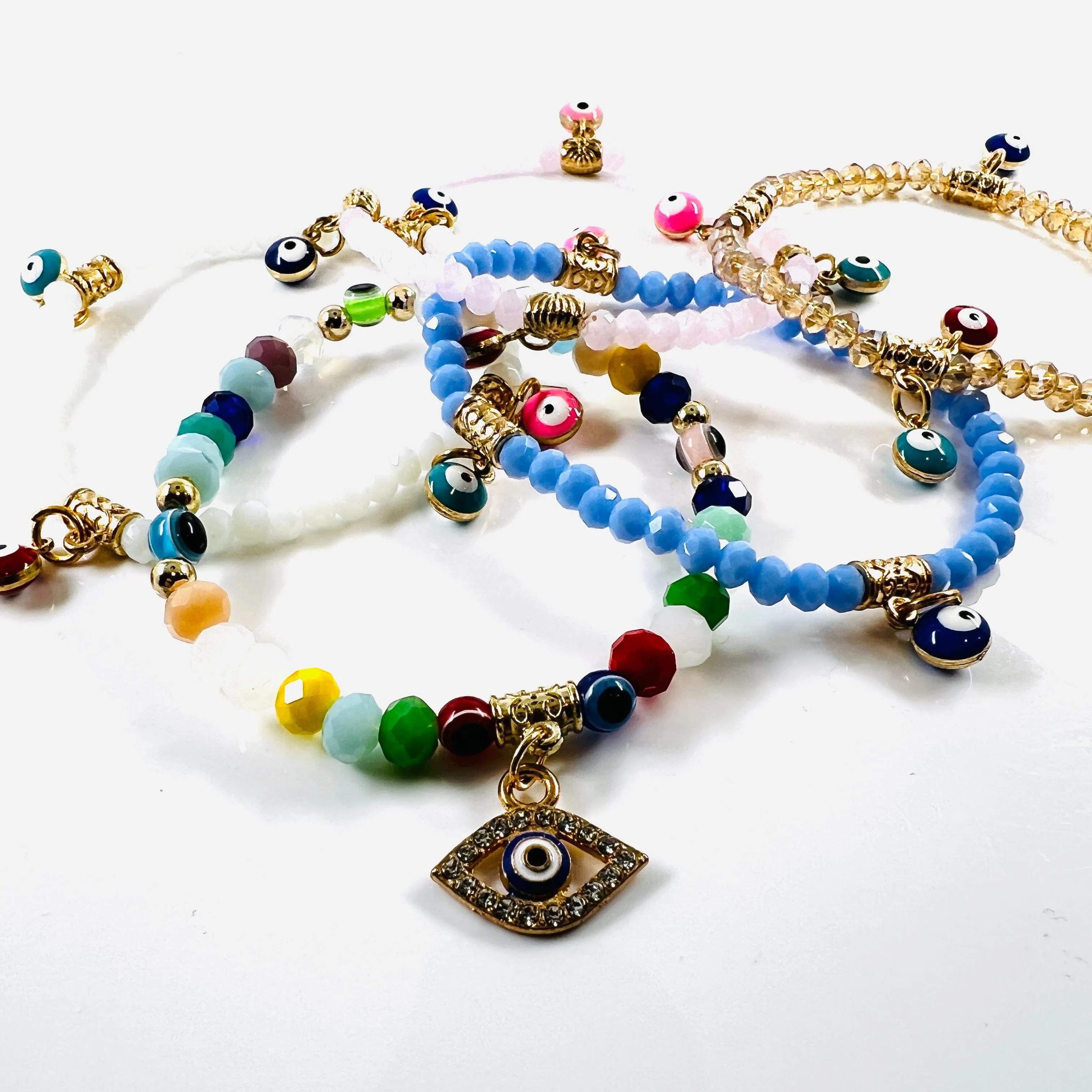 Evil Eye Charm Bracelet Set