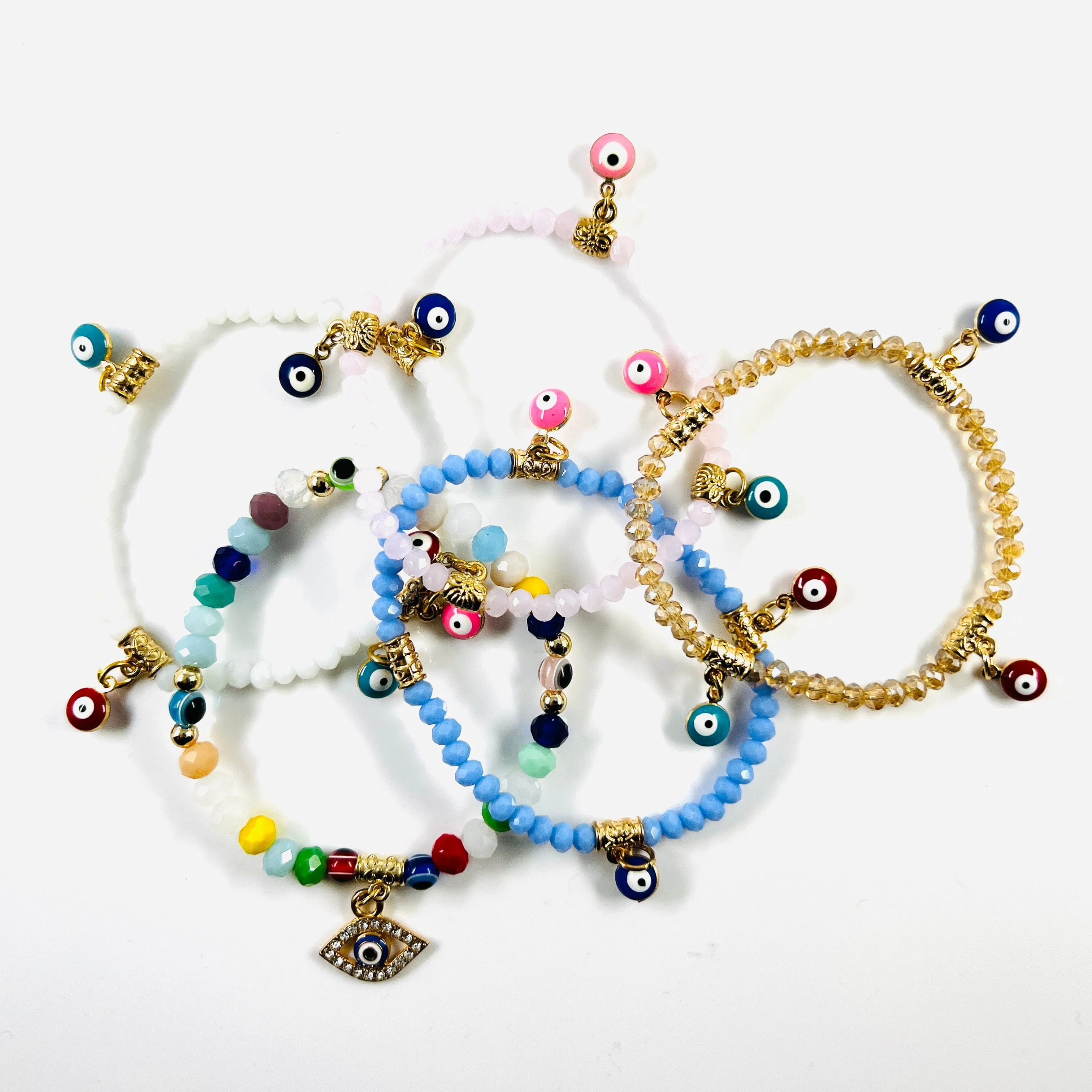 Evil Eye Charm Bracelet Set