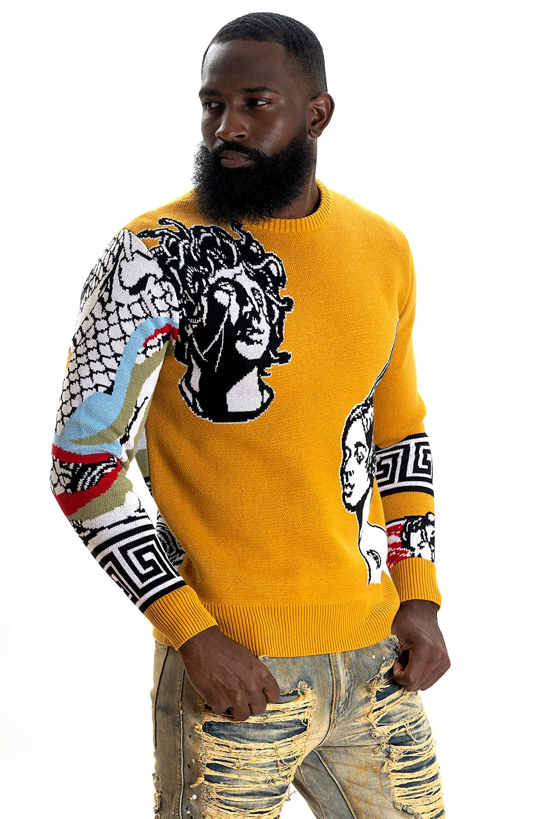 F405 Paradise Lost Knit Sweater - Wheat