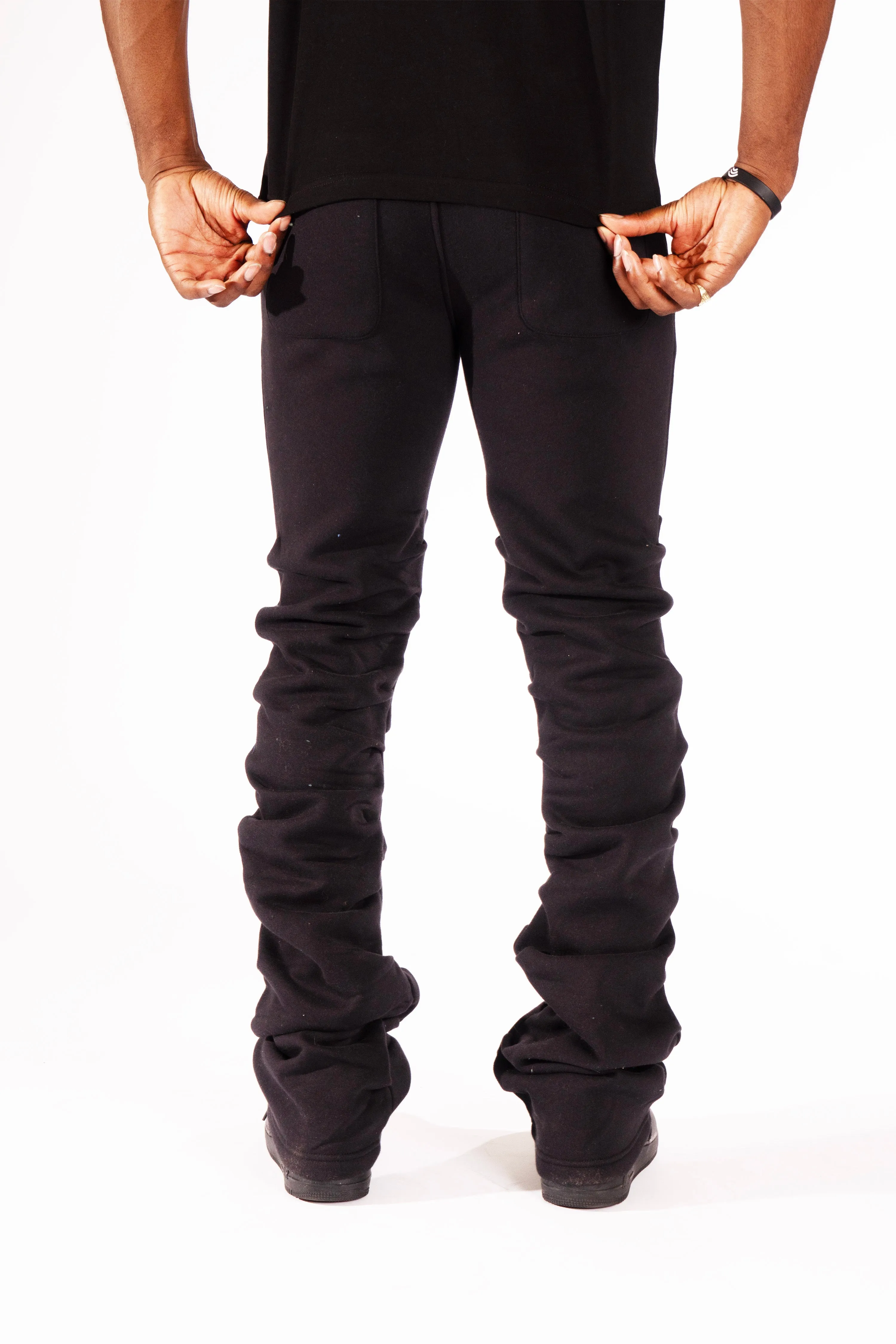 F6220 Malik Stacked Sweatpants - Black