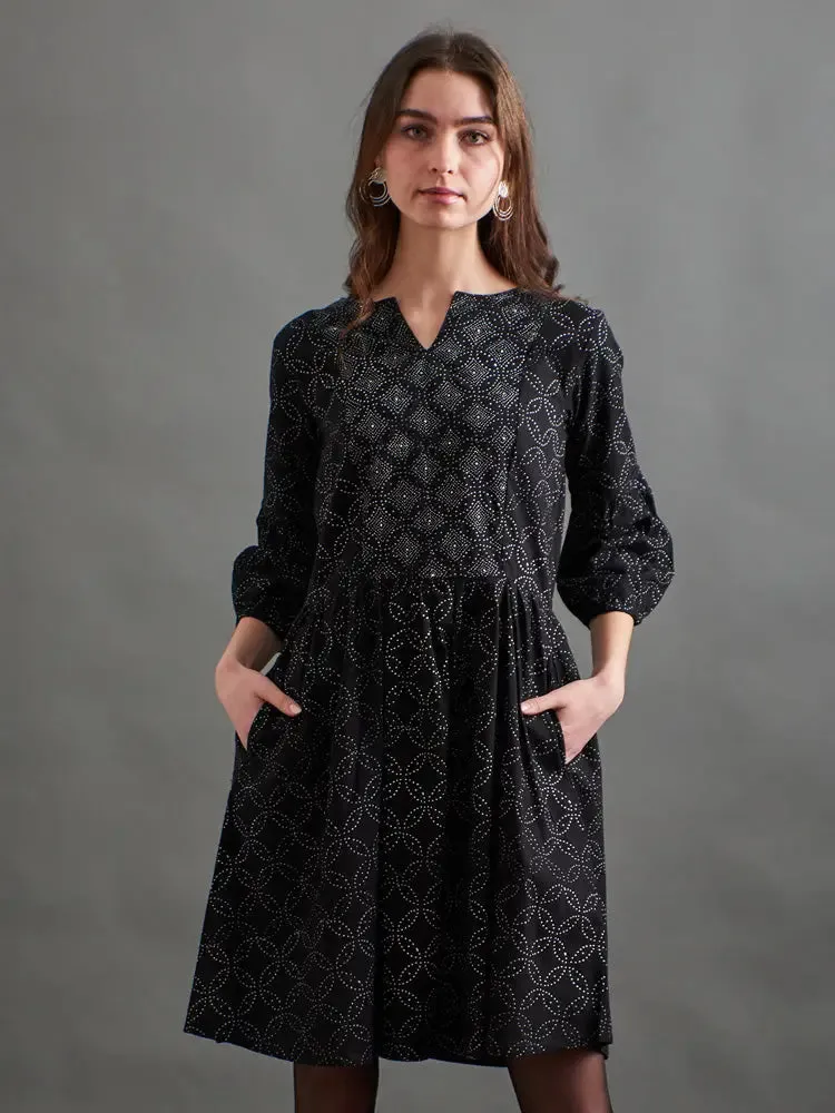 Fiona Dress in Ikigai Black by Mata Traders