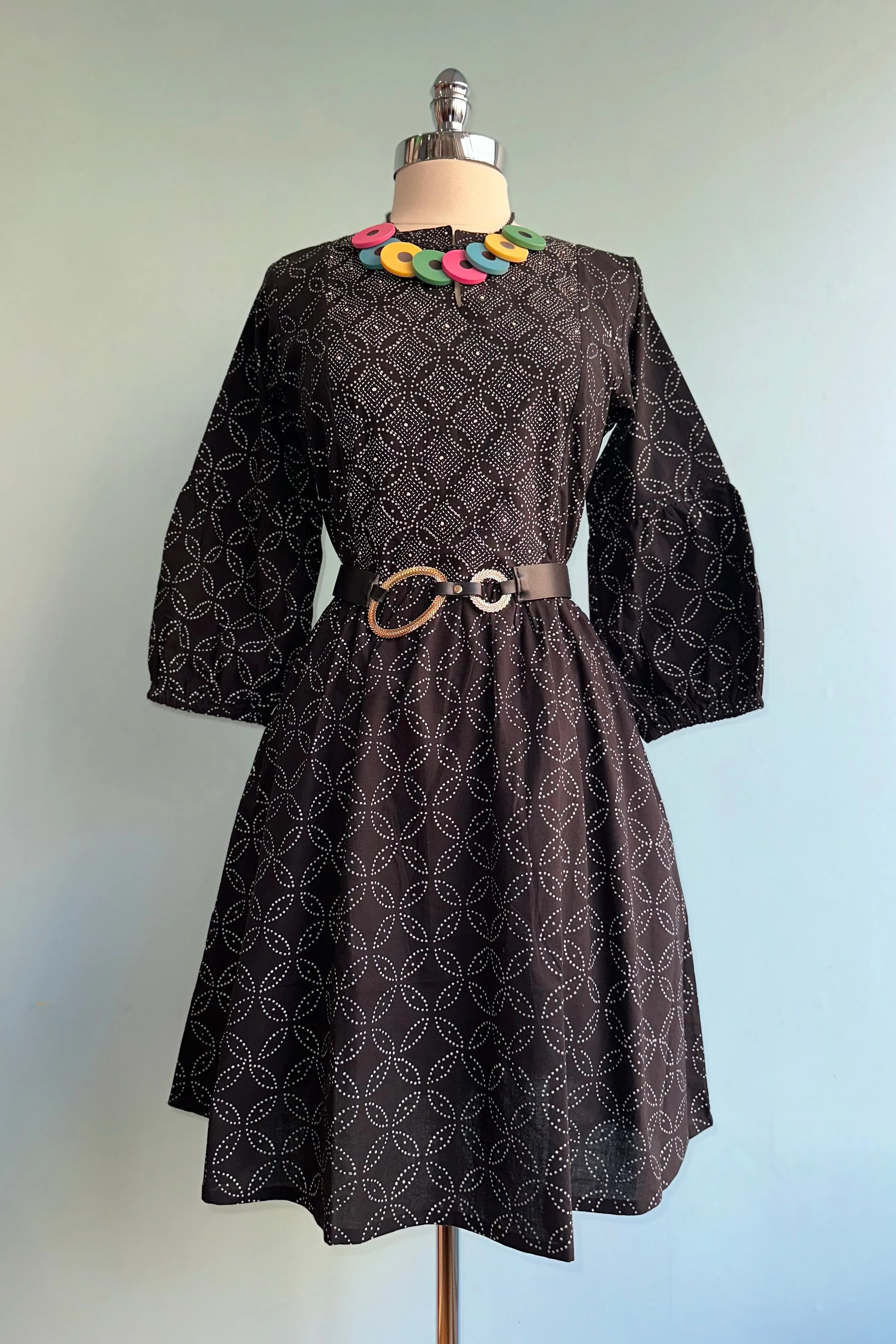 Fiona Dress in Ikigai Black by Mata Traders