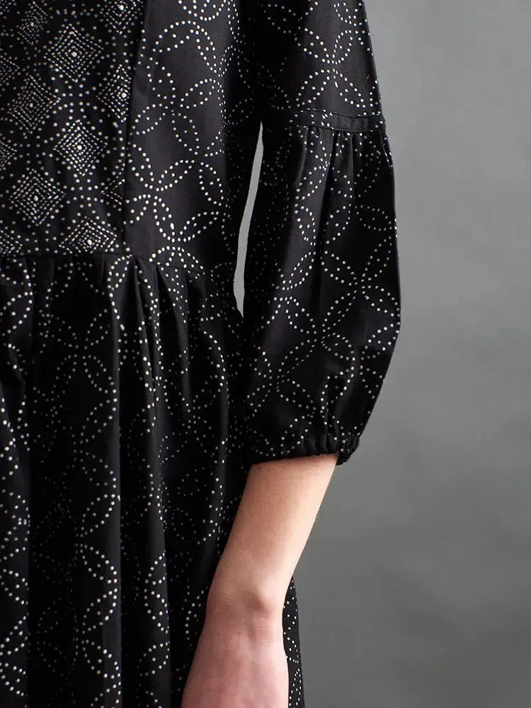 Fiona Dress in Ikigai Black by Mata Traders