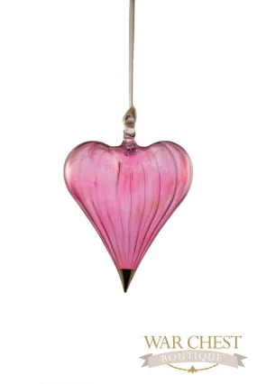 Glass Heart Glass Ornament Purple