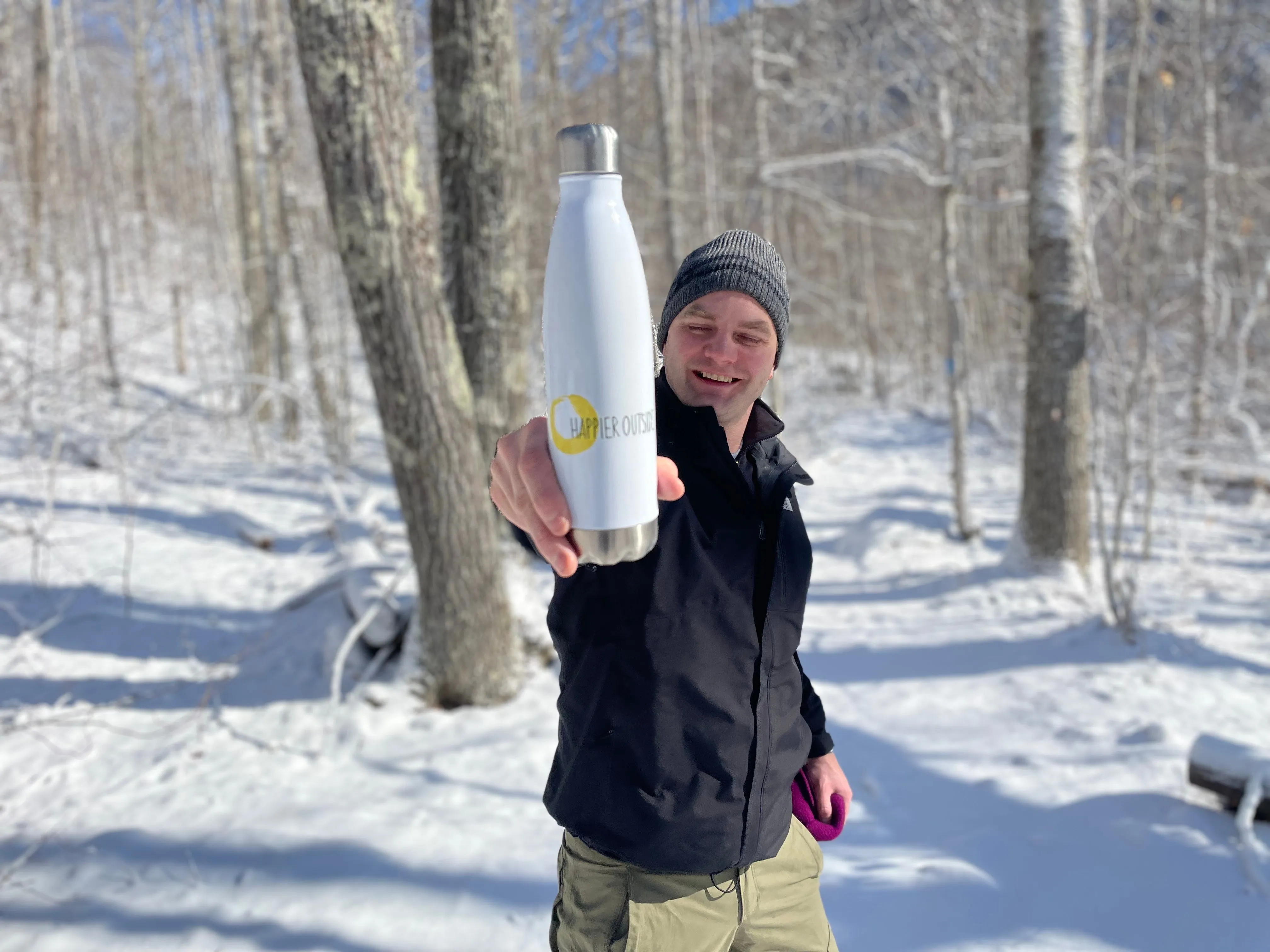 Happier Outside Stainless Steel Water Bottle