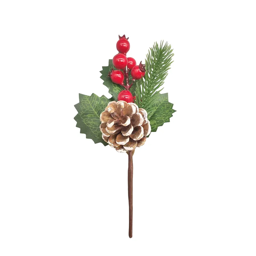 Holly Berry Pine Cone Picks