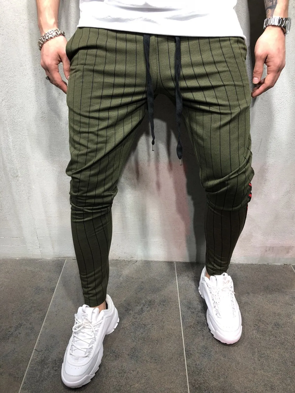 Khaki Side Striped Jogger Pant A100 Streetwear Jogger Pants