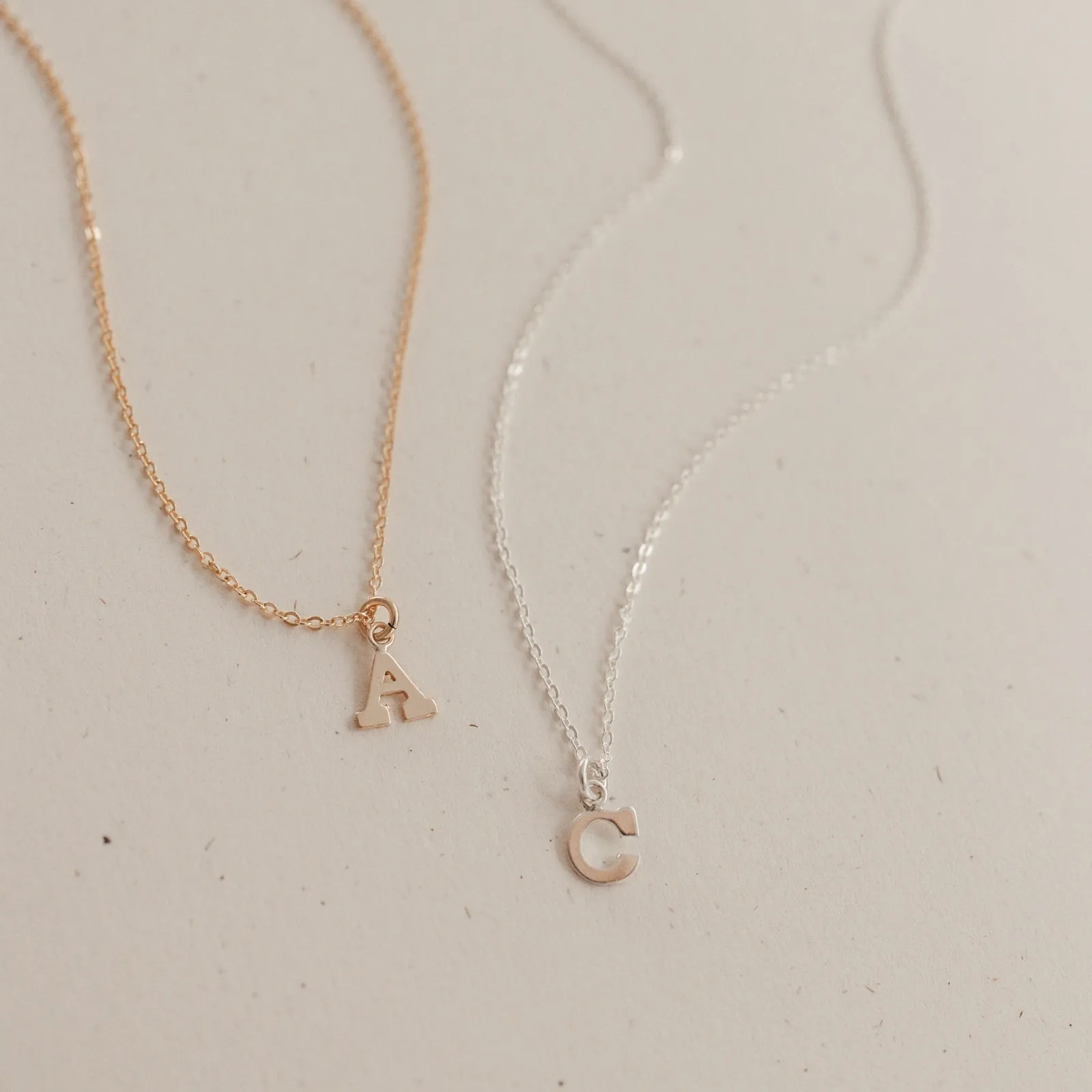 Love Letters Necklace • Tiny Initial Necklace - Choose Number of Initials