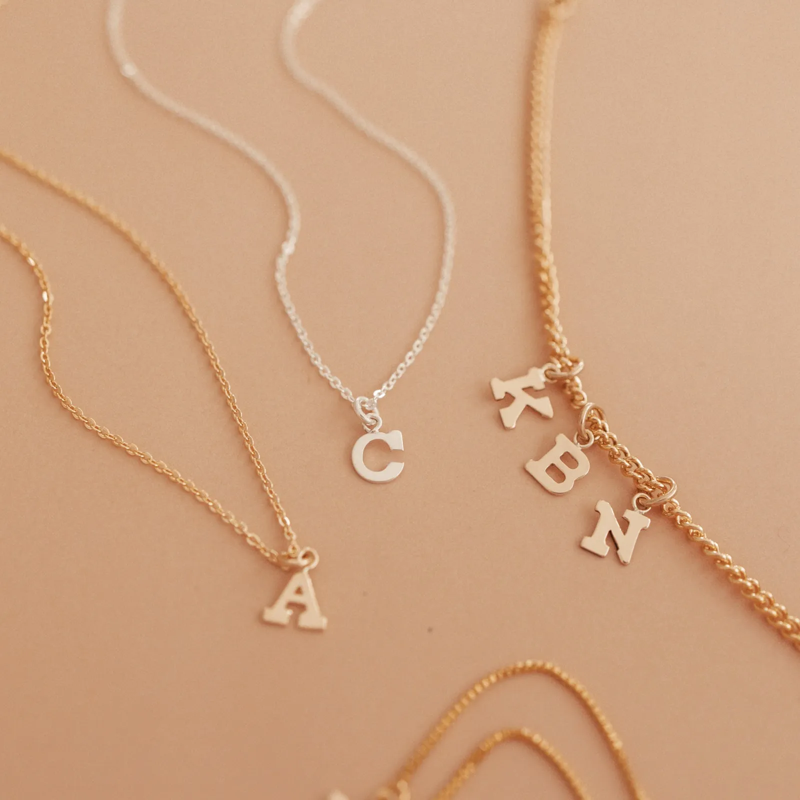 Love Letters Necklace • Tiny Initial Necklace - Choose Number of Initials