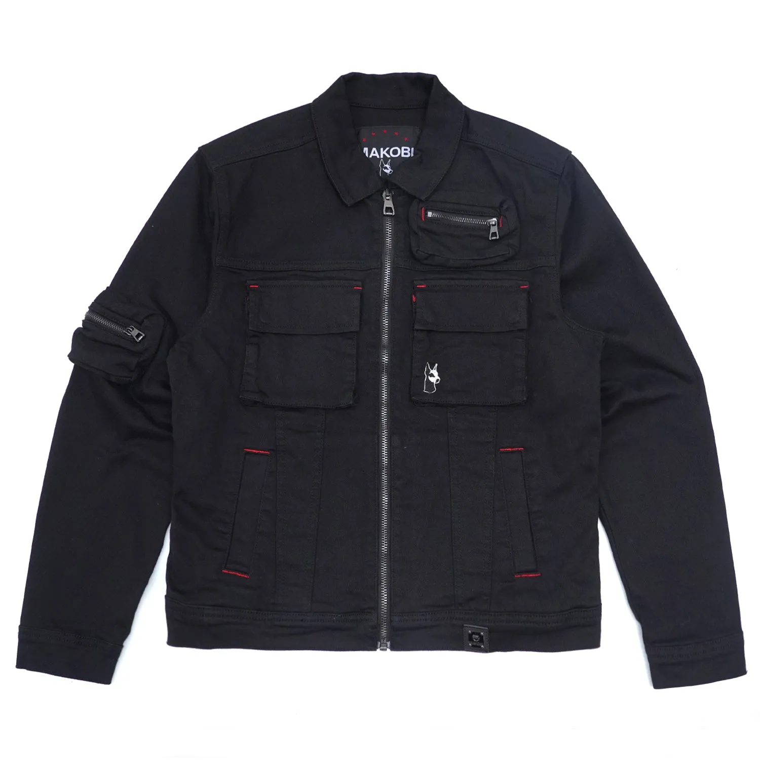 M1030 Aries Cargo Denim Jacket - Black/Black