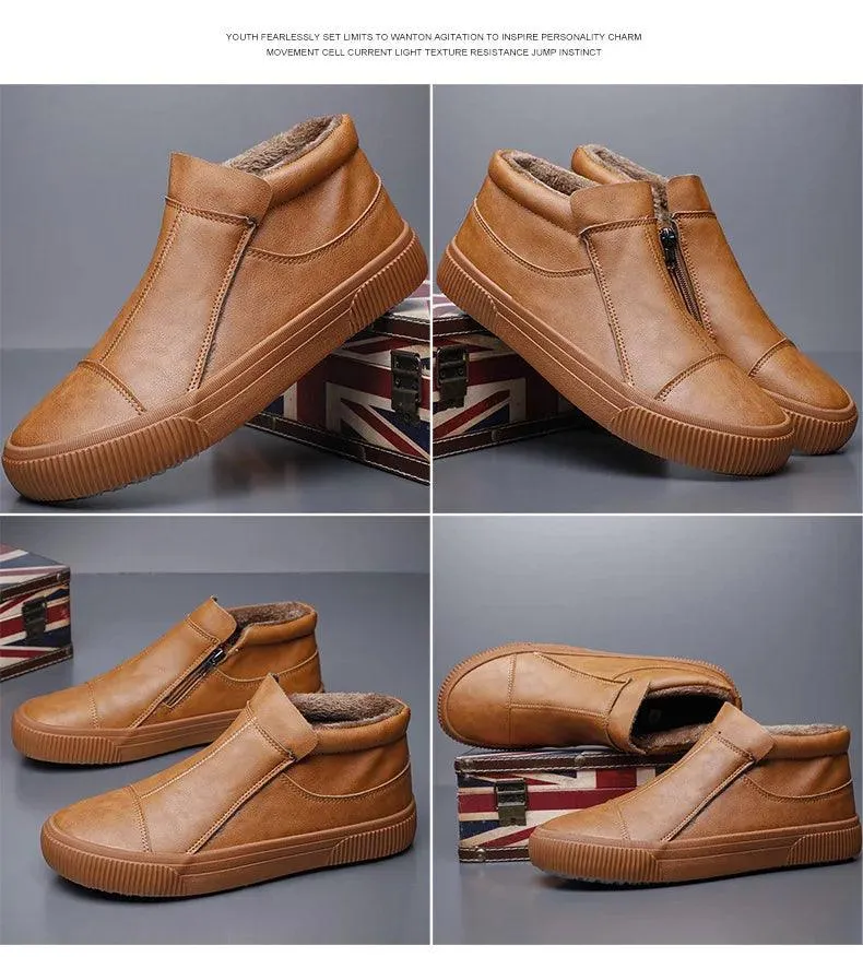 Men's Casual Shoes - Warm Ankle Boots Loafers - 21340 Design