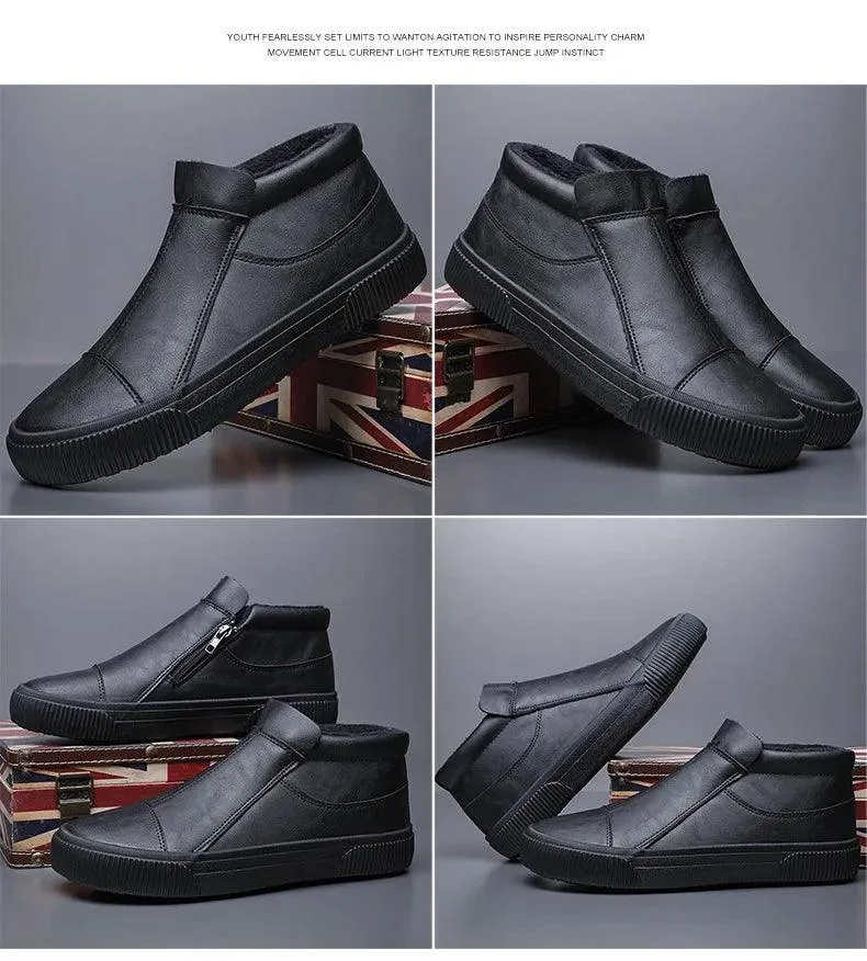 Men's Casual Shoes - Warm Ankle Boots Loafers - 21340 Design