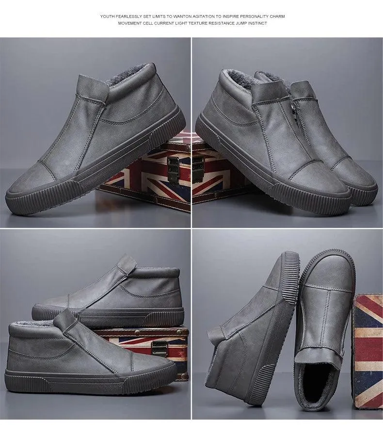 Men's Casual Shoes - Warm Ankle Boots Loafers - 21340 Design