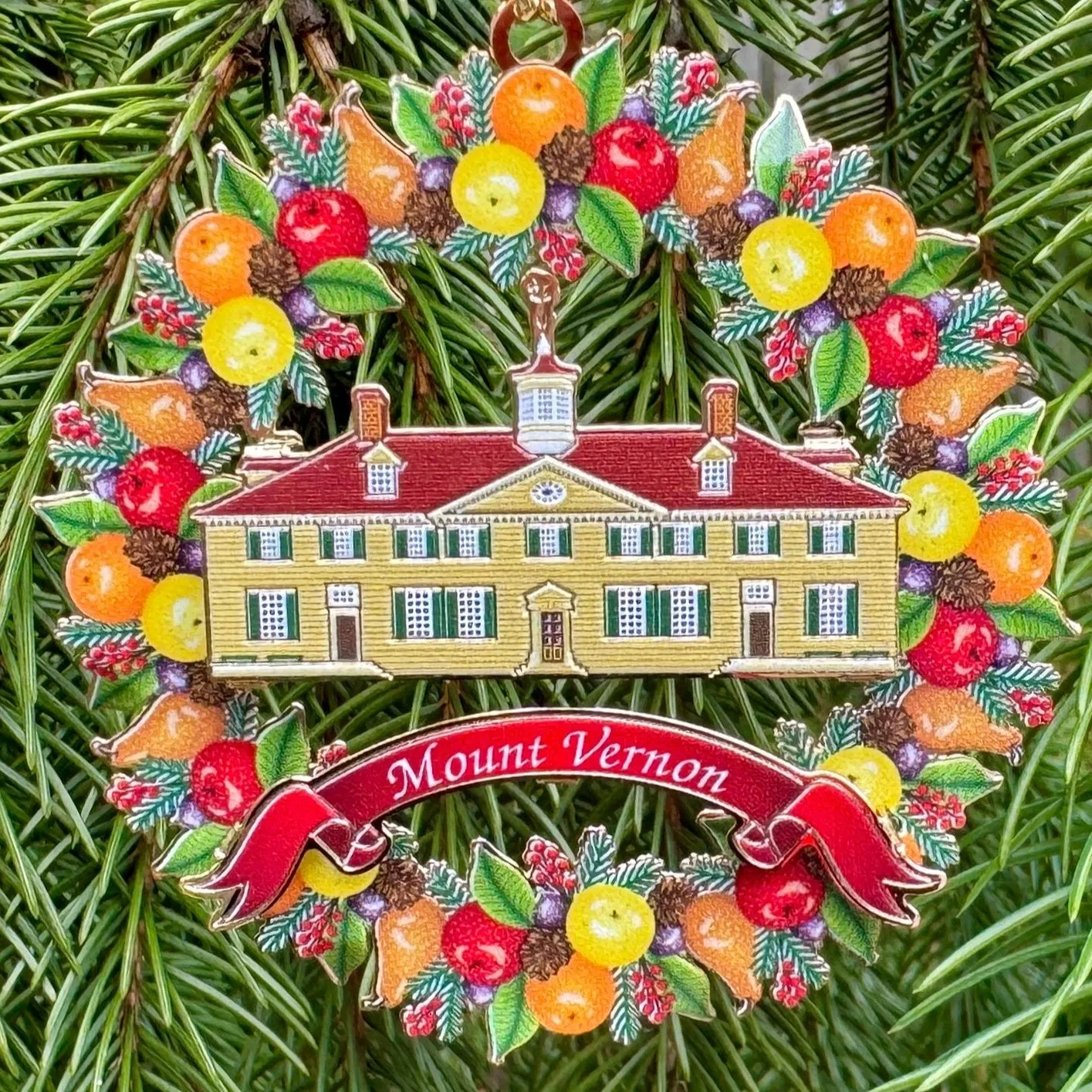 Mount Vernon Fruit Wreath Ornament