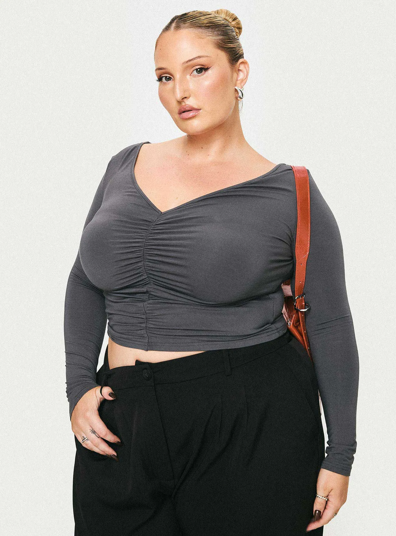 Moylan Long Sleeve Top Grey Curve